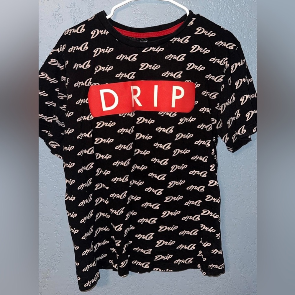 Eighty Eight Black Tee with Red Neck Trim